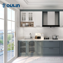 Latest small kitchen blue european kitchen cabinet